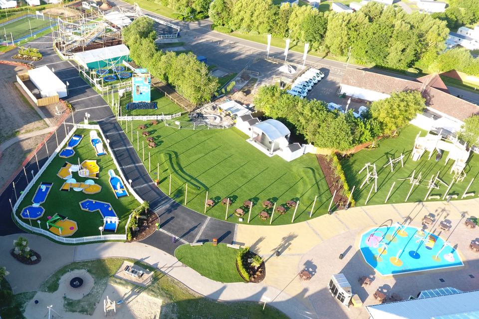 Mini golf and play area from above