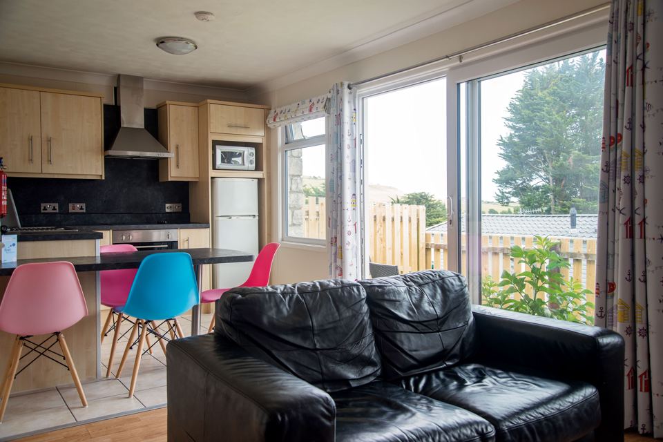 Caravan kitchen and lounge