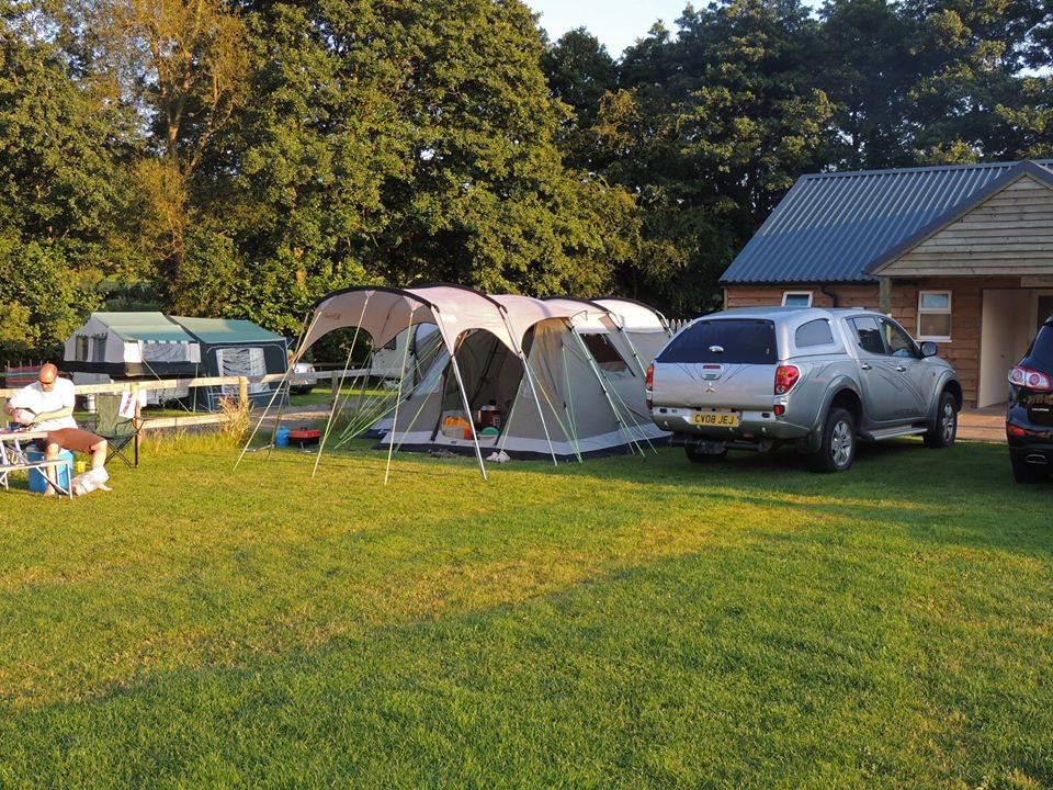 Family tents on the grass