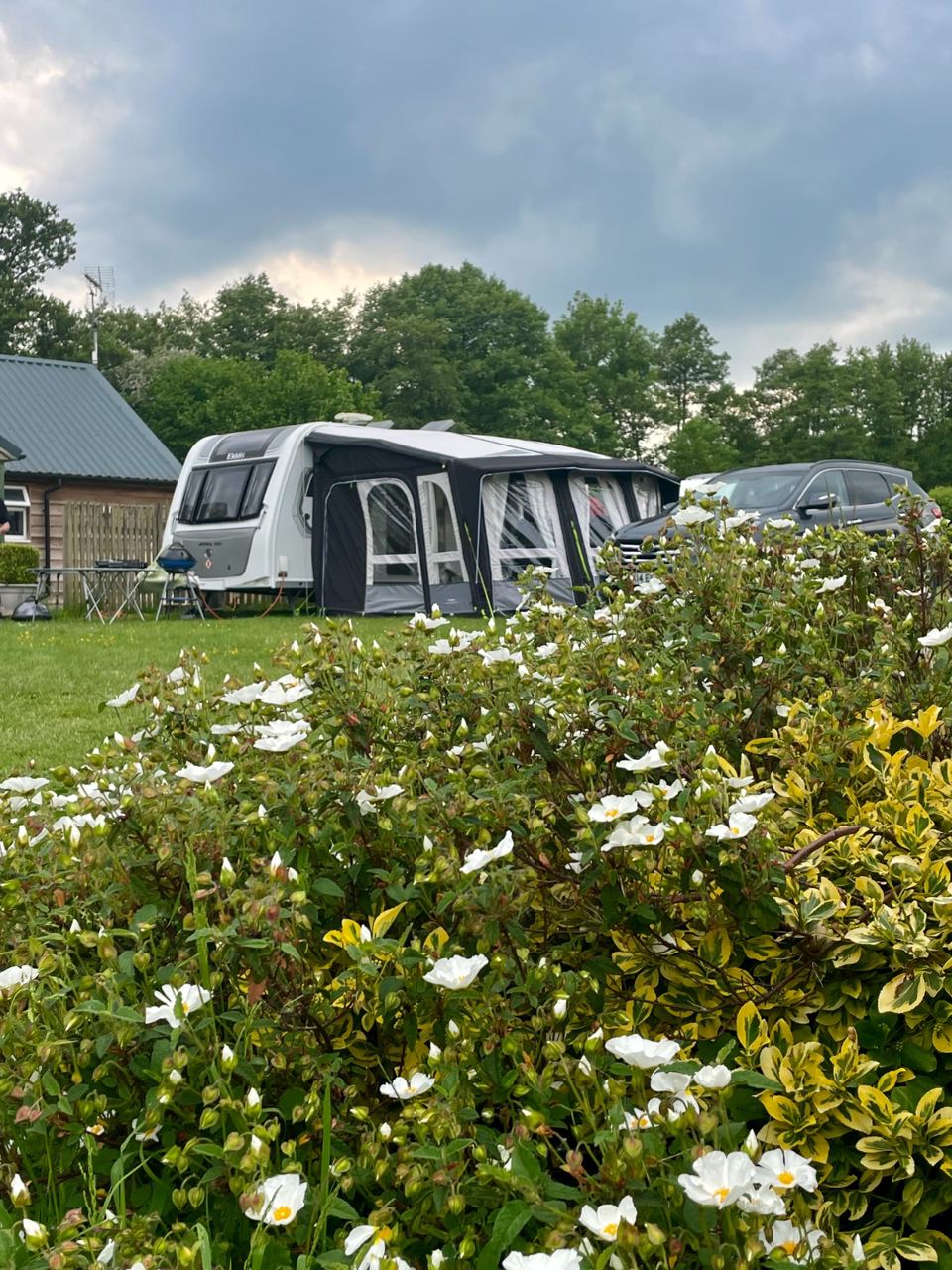 Touring pitch with awning