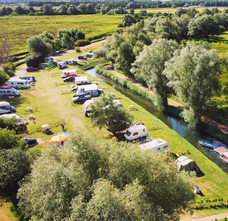 Pitches along the dyke from above