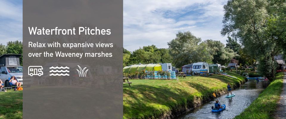 Waterfront pitches by the dyke