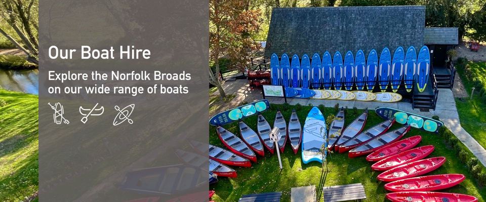 Canoes and kayaks at the boat shed