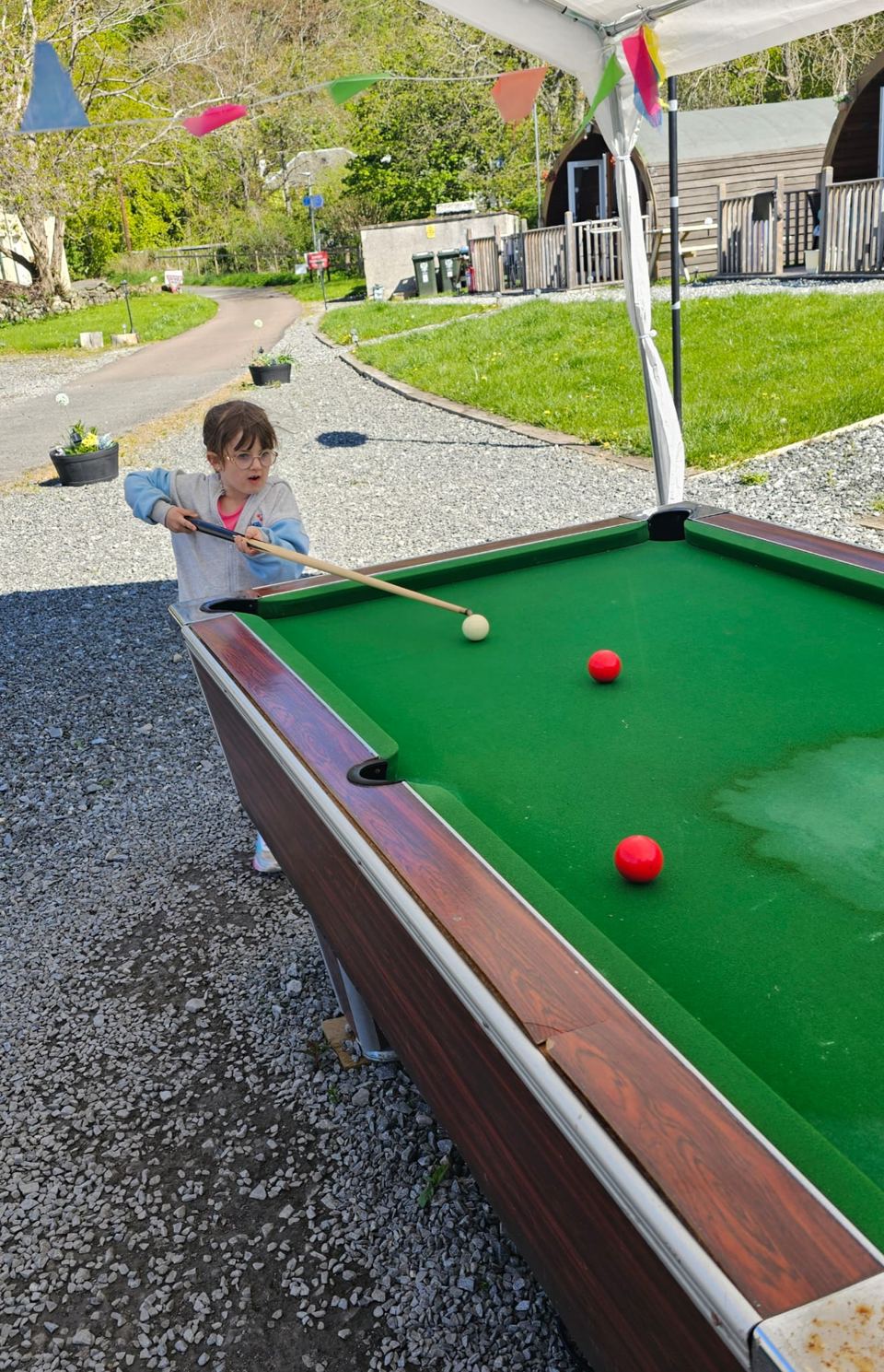 Pool table on site