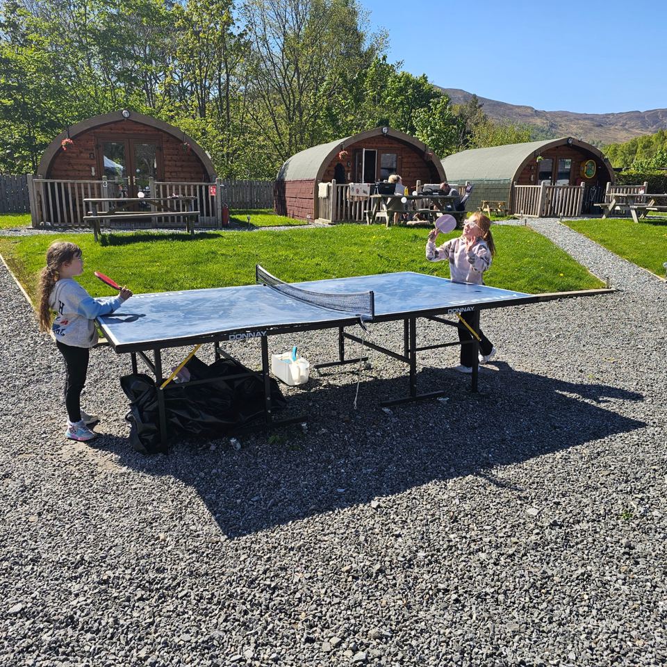 Table tennis outside the pods