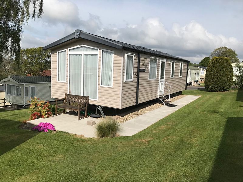 Hire caravan with patio