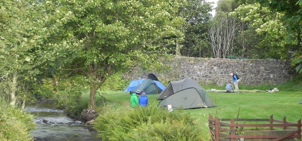 Tents beside the burn