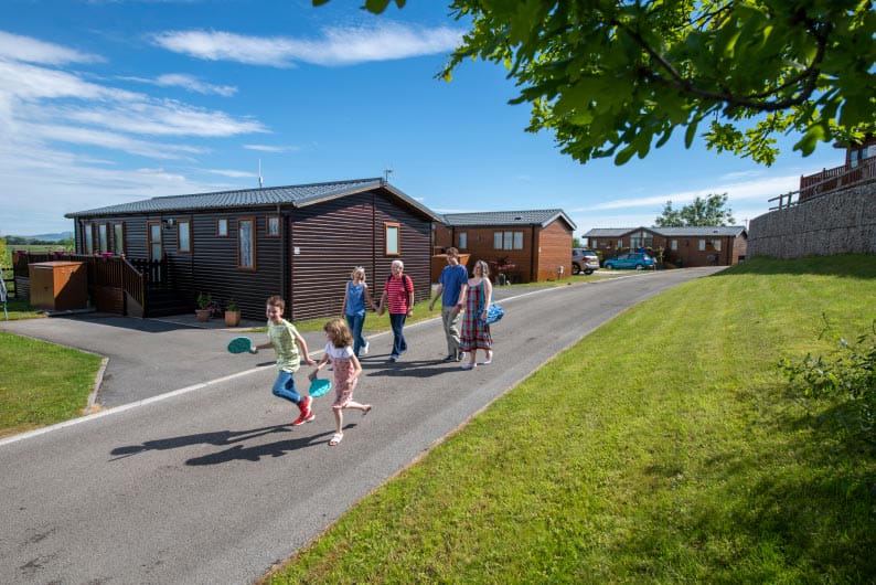 Walking past the lodges