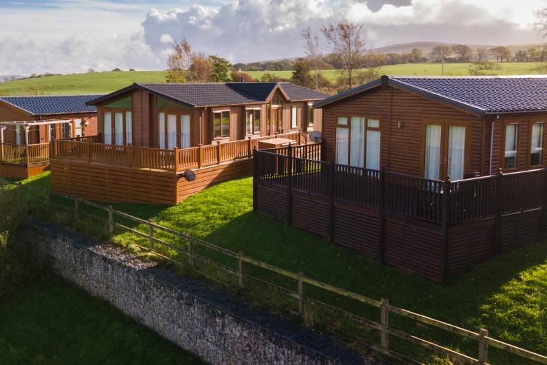 Timber lodges with decking