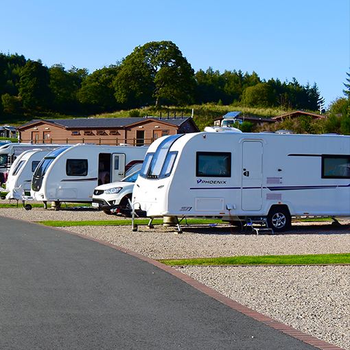 Caravans on gravel pitches