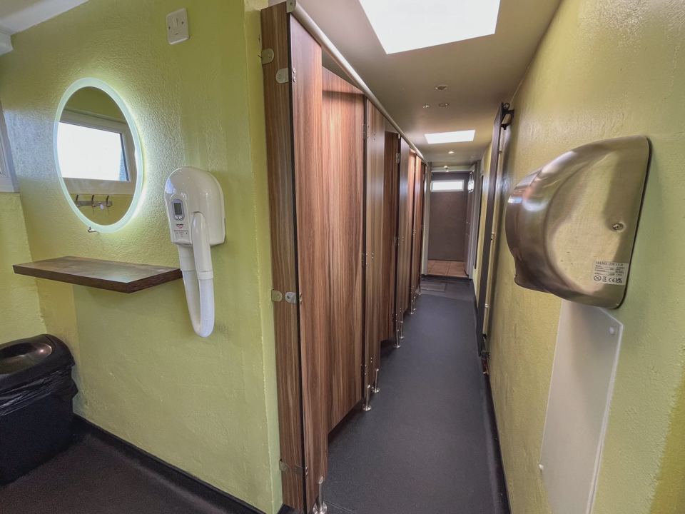 Corridor with hand dryer