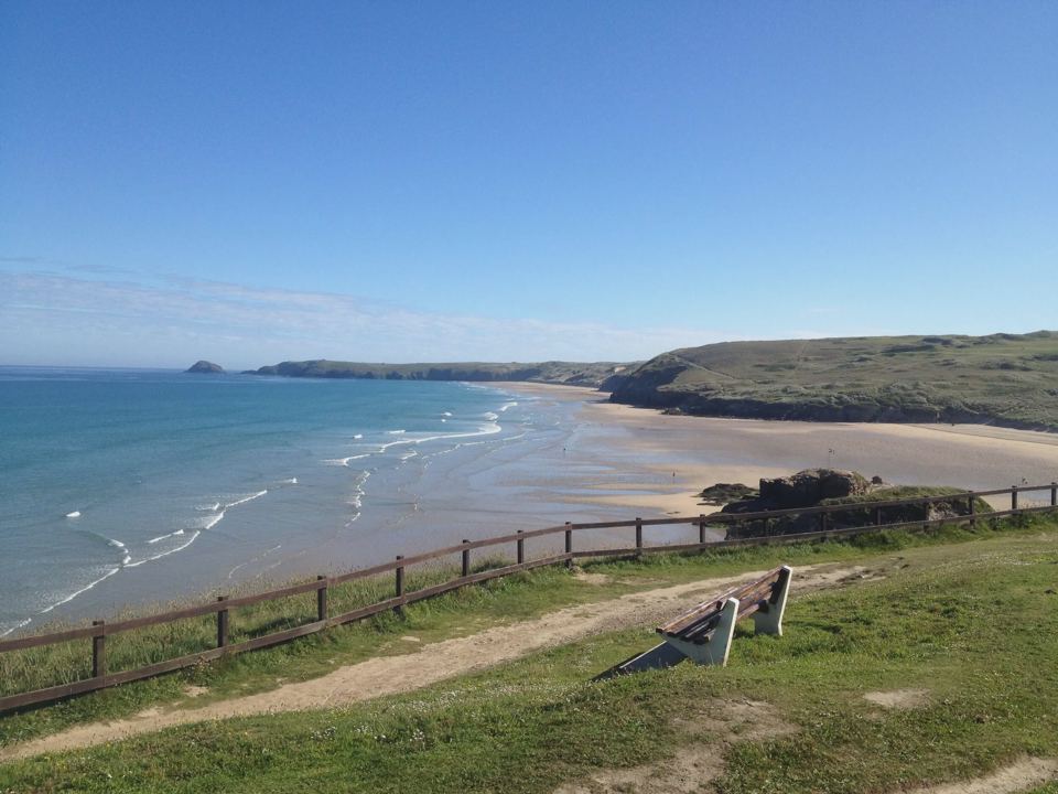 Beach and cliffs from the path
