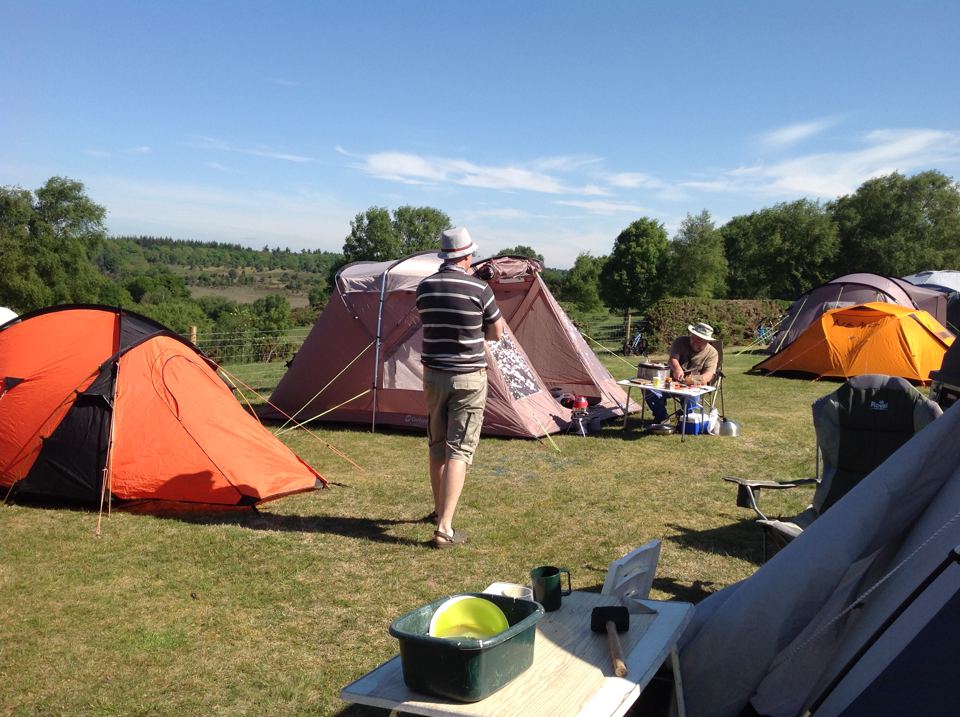 Tents on open grass