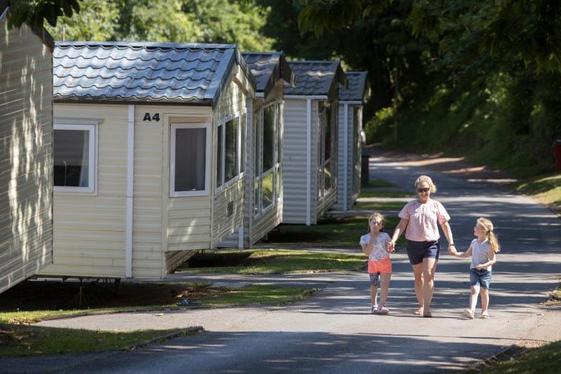 Static caravans along the road