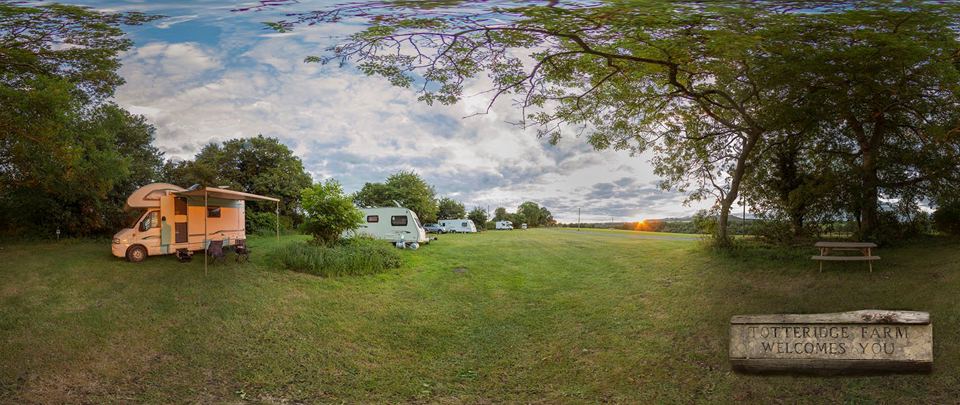 Motorhome pitch under trees