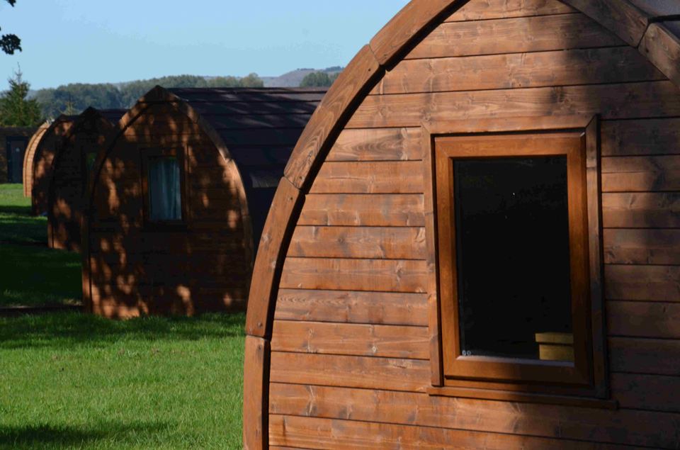 Camping pods side by side
