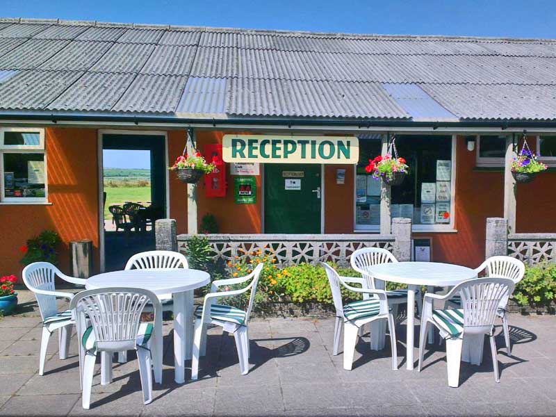 Reception building with patio chairs