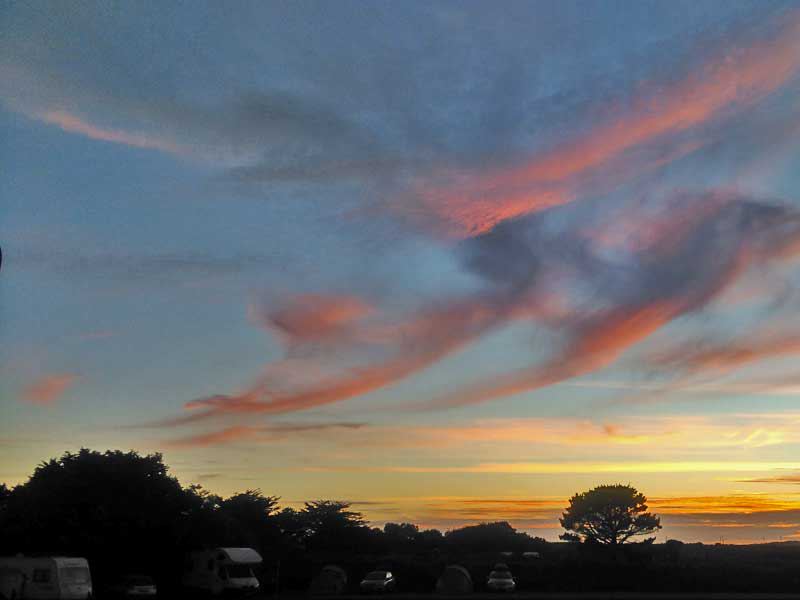 Sunset over the caravans