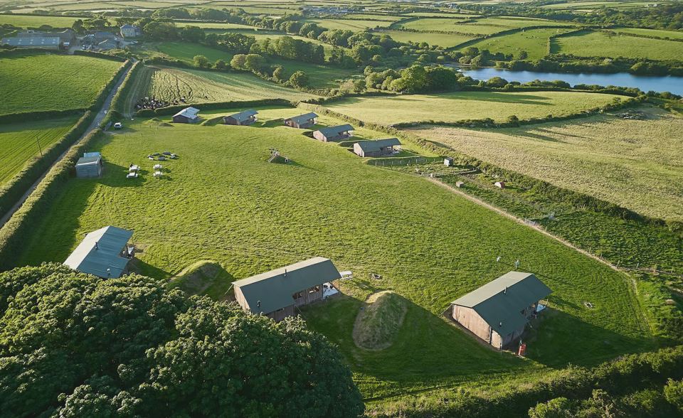 Aerial view of the canvas hideaways