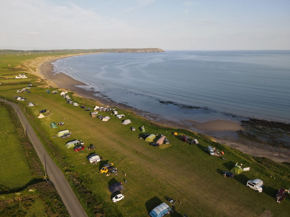 Camping field beside the beach