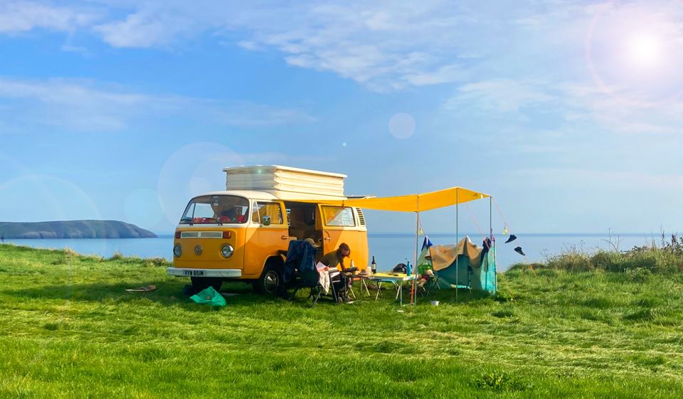 Campervan with sea view