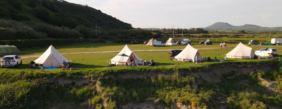 Row of bell tents