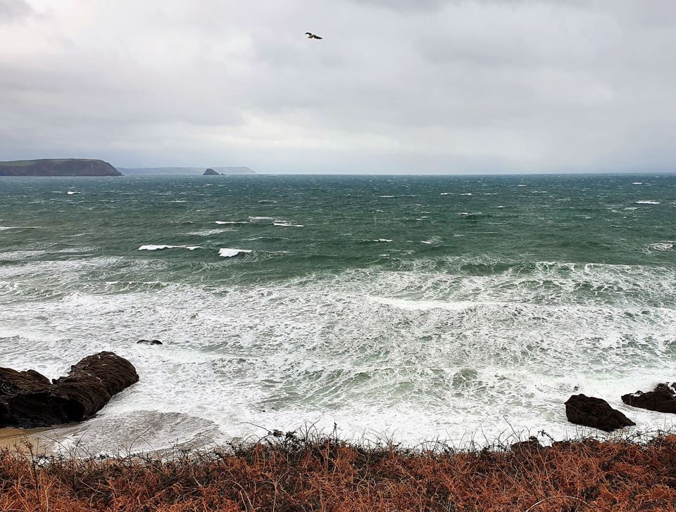 Rough sea from the coast path