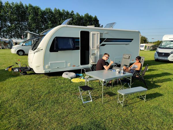 Caravan on the grass pitches