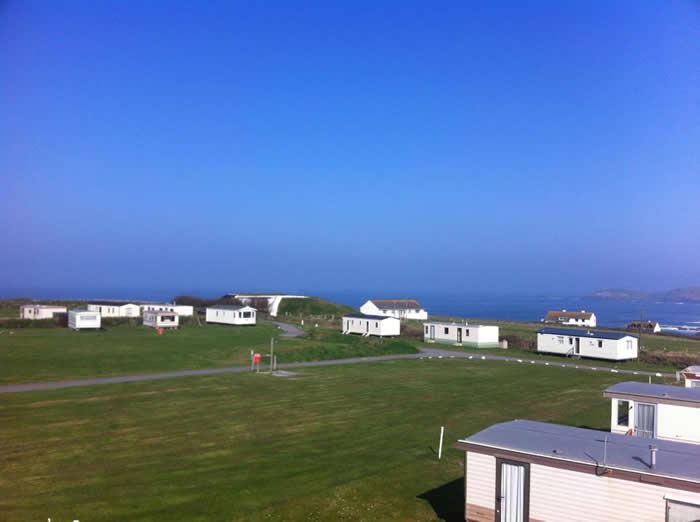 Static caravans across the grass