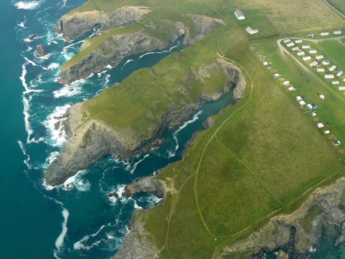 Aerial view of the cliff-top site