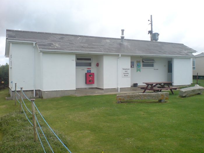 Toilet block on the grass