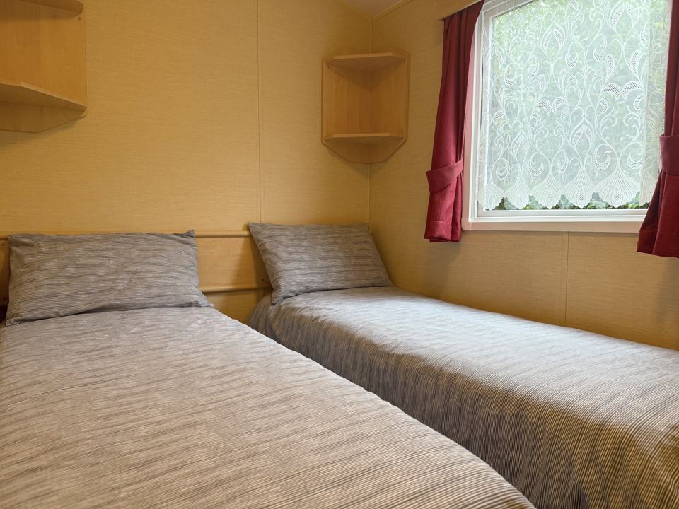 Twin beds in the caravan
