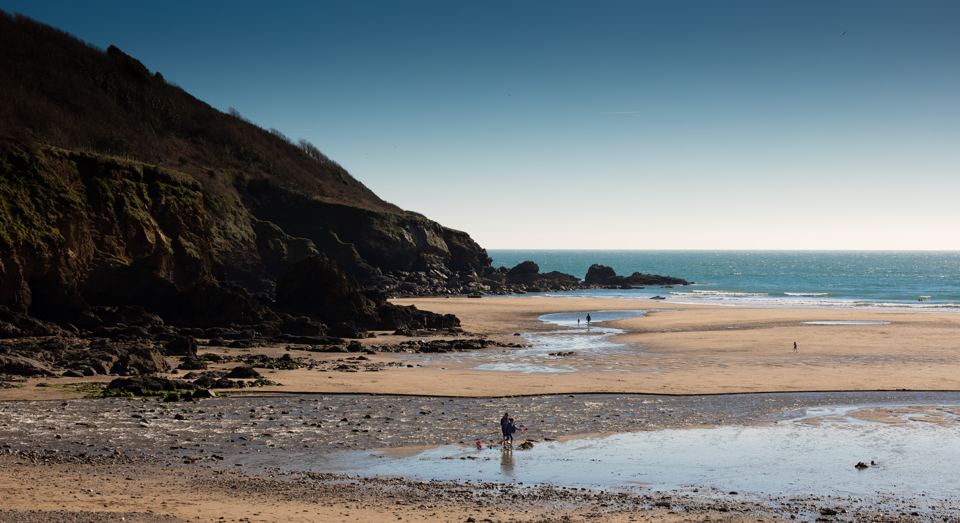 Beach and cliffs below the farm