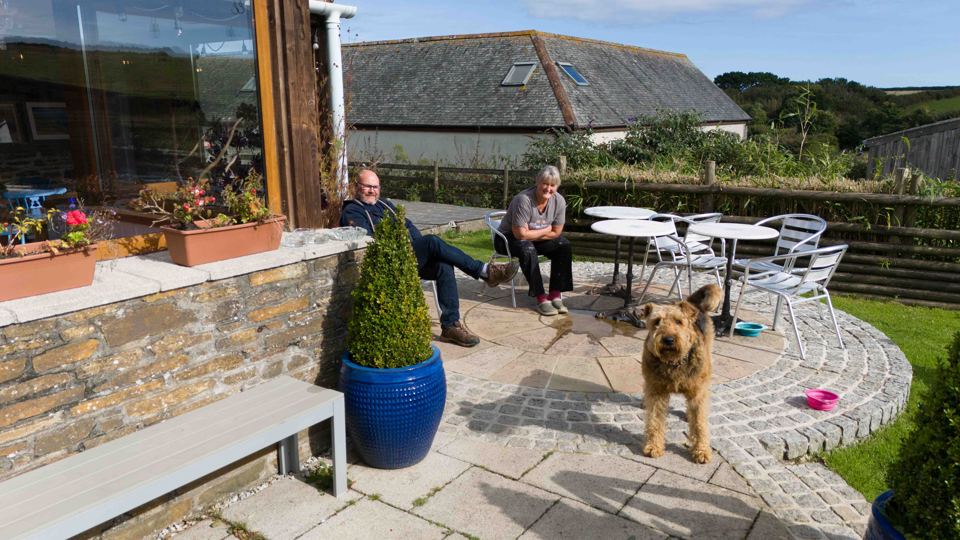 Patio beside the farmhouse