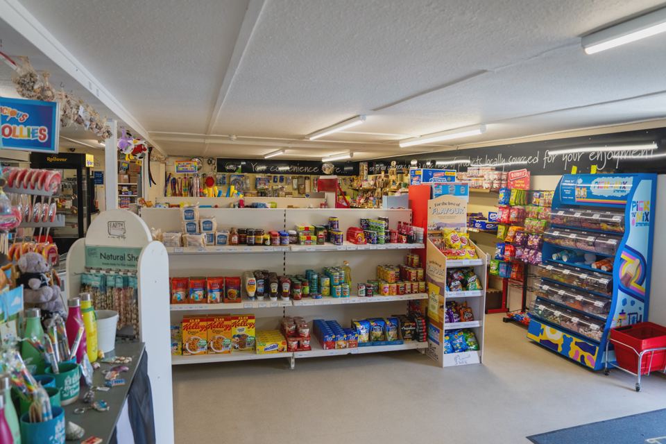Shop with groceries and sweets