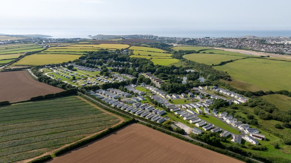Aerial view of the park among fields