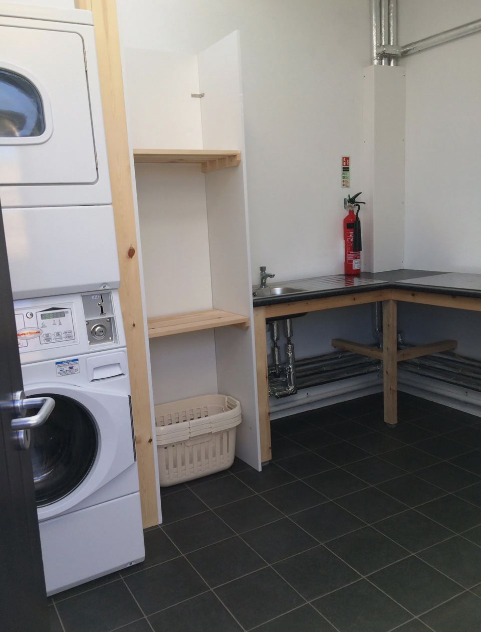 Laundry room with washing machine