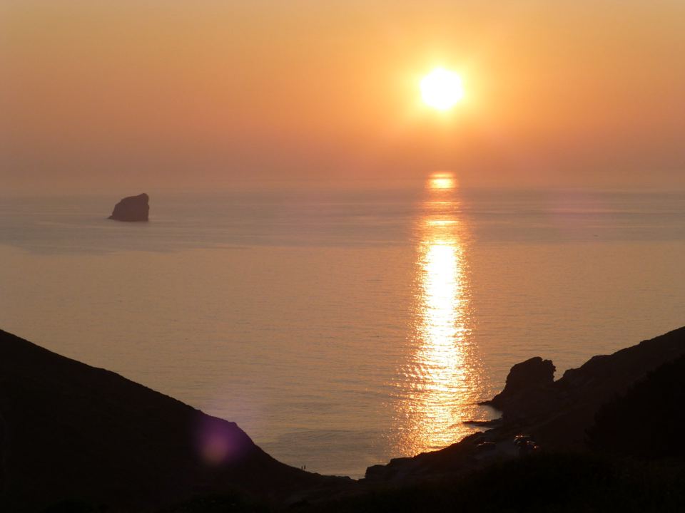 Sun setting over the sea