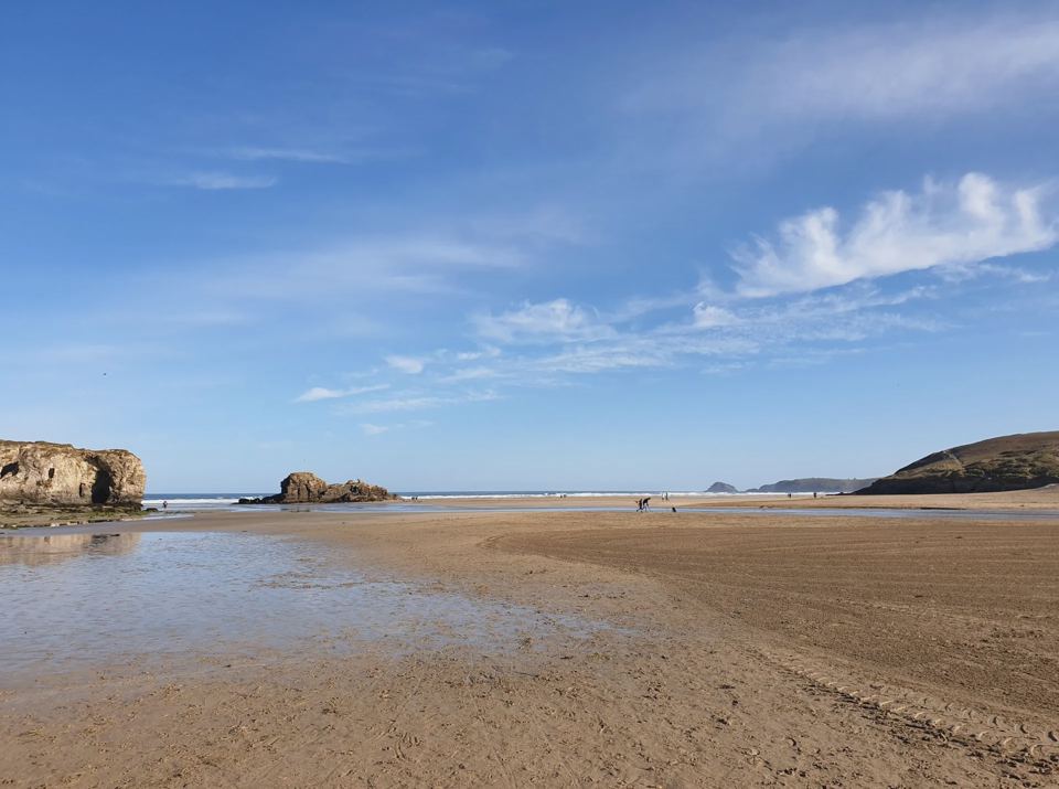 Sandy beach at low tide