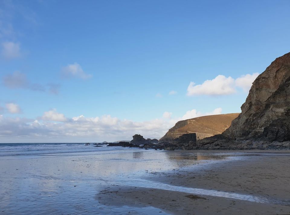 Cliffs above the sandy beach