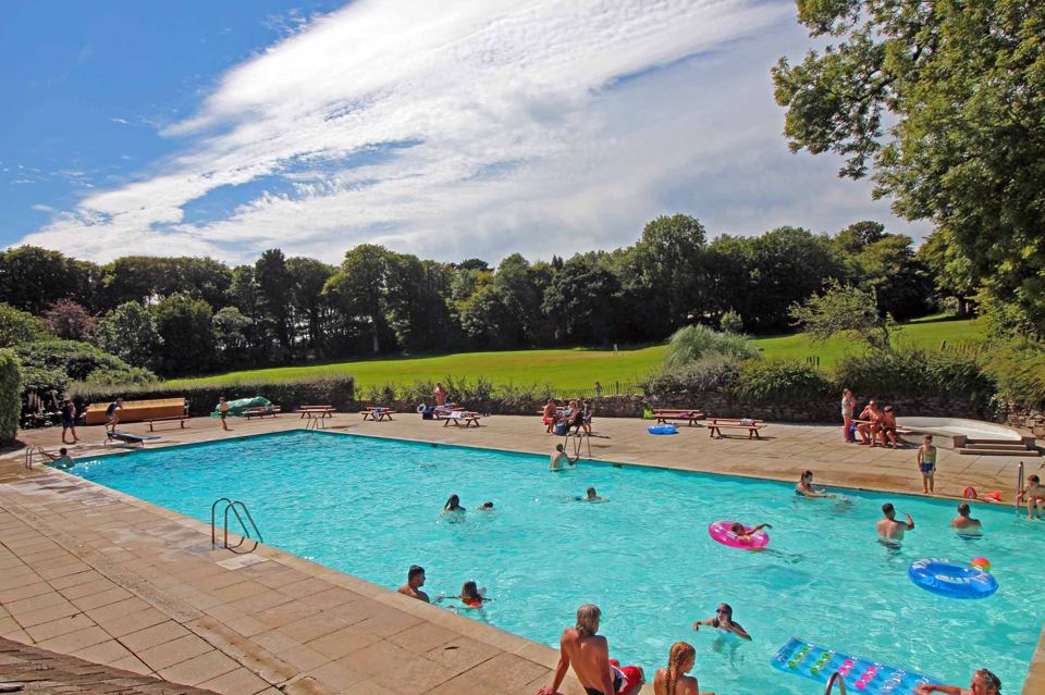 Outdoor pool on the lawn