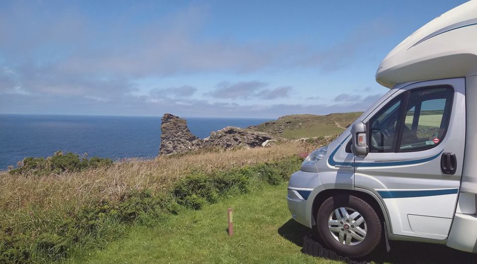 Motorhome on the clifftop pitch