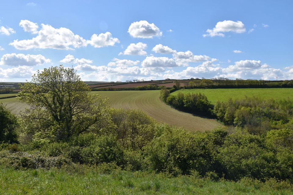Fields and hedges across the valley