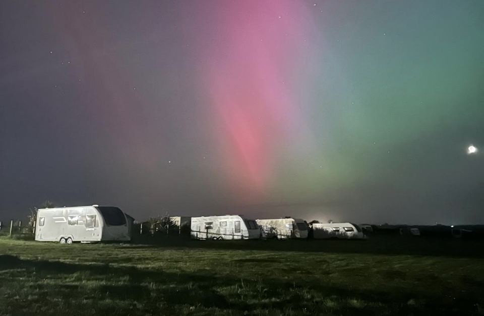 Aurora over the caravans