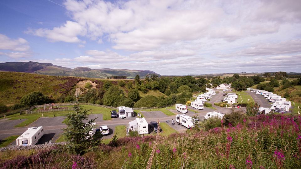 Aerial view of the caravan pitches