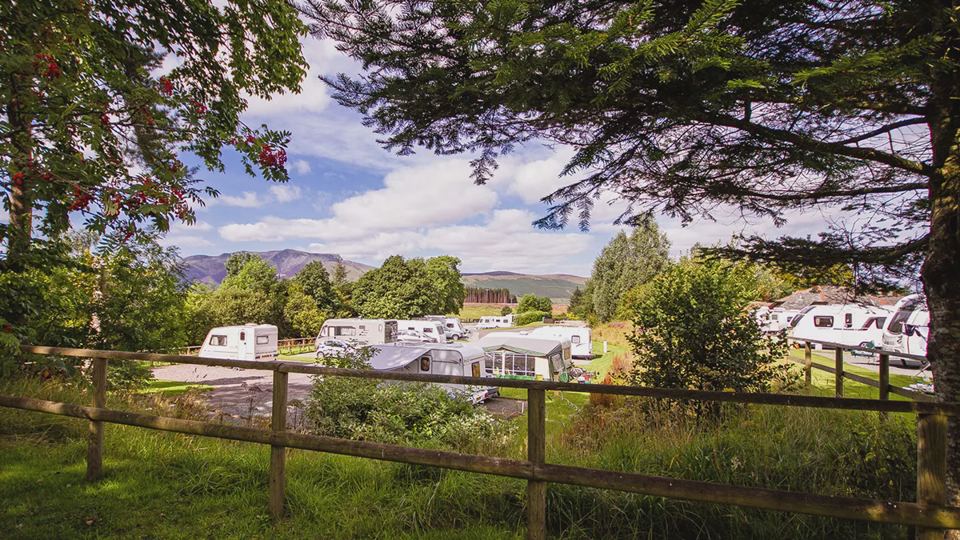 Caravans among the trees