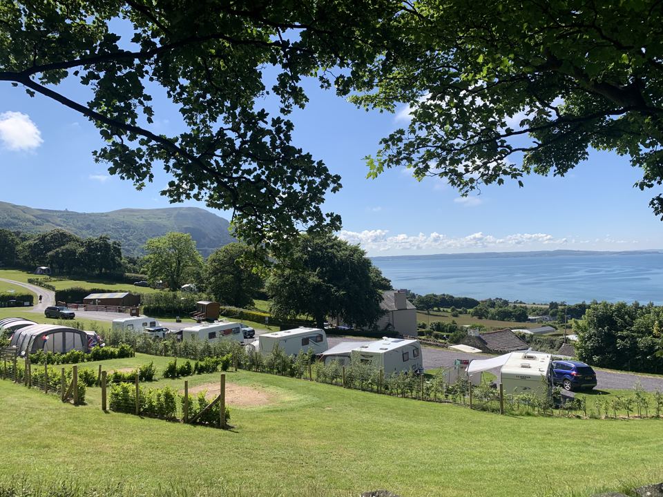 Caravan pitches looking out to sea