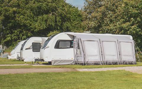 Caravan with awning