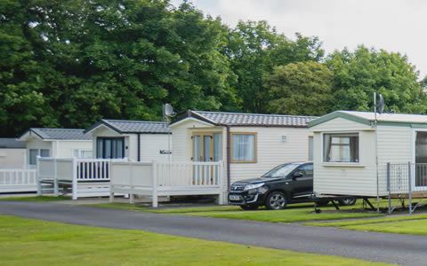 Row of static caravans