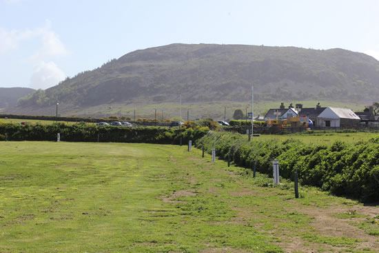 Field with hills behind